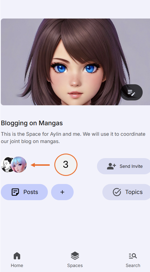 screenshot showing how to click on the avatar cluster