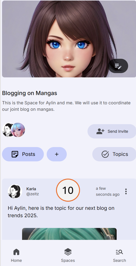 screenshot showing steps 3 and 4 of how to start a conversation