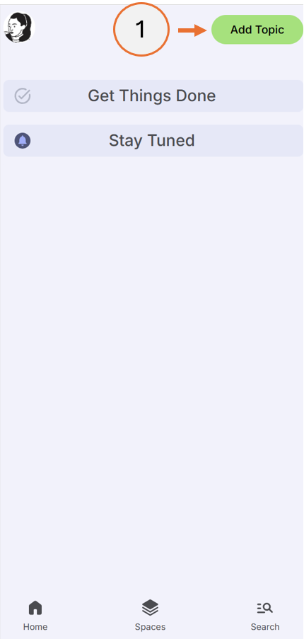 screenshot showing step 1 of how to create a topic