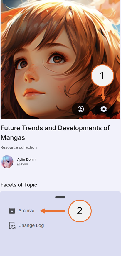 screenshot showing how to archive a topic